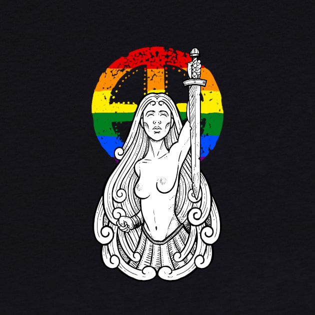 Lesbian pride lady of the lake gay lgbt by BlackForge